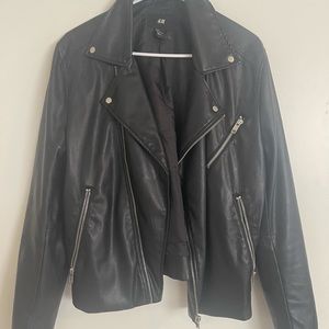 H&M Men’s Faux Leather Biker Jacket Size M